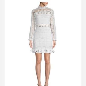Saks white crochet dress